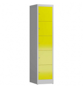 Schließfachschrank ClassiX lichtgrau, zinkgelb X-523516, 5 Schließfächer 41,5 x 50,0 x 180,0 cm