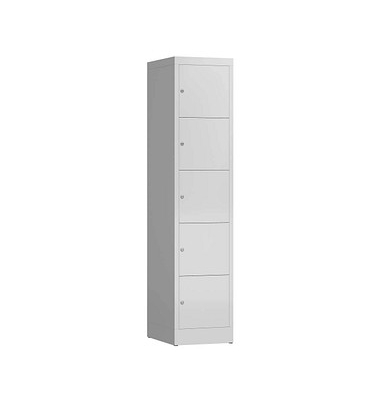 Schließfachschrank ClassiX signalweiß X-523517, 5 Schließfächer 41,5 x 50,0 x 180,0 cm