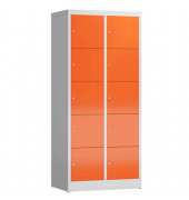 Schließfachschrank ClassiX feuerrot, lichtgrau X-523524, 10 Schließfächer 80,0 x 50,0 x 180,0 cm