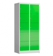 Schließfachschrank ClassiX gelbgrün, lichtgrau X-523525, 10 Schließfächer 80,0 x 50,0 x 180,0 cm