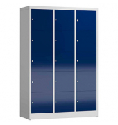Schließfachschrank ClassiX enzianblau, lichtgrau X-523531, 15 Schließfächer 118,5 x 50,0 x 180,0 cm