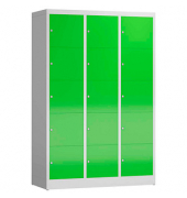 Schließfachschrank ClassiX gelbgrün, lichtgrau X-523535, 15 Schließfächer 118,5 x 50,0 x 180,0 cm