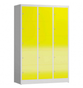 Schließfachschrank ClassiX lichtgrau, zinkgelb X-523536, 15 Schließfächer 118,5 x 50,0 x 180,0 cm
