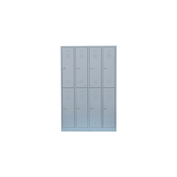 4061815869516 - XXL Spind 8 Fächer Schließfachschrank mit Kleiderstange Garderobenschrank H 1950 x B 1170 x T 500 mm lichtgrau 4061815869516 - XXL Spind 8 Fächer Schließfachschrank mit Kleiderstange Garderobenschrank H 1950 x B 1170 x T 500 mm lichtgrau