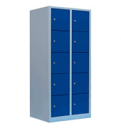 Schließfachschrank enzianblau, lichtgrau 523921, 10 Schließfächer 80,0 x 50,0 x 190,0 cm