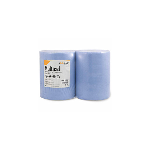4250016402619 - 2 Industrade Putztuchrollen Multicel 2-lagig blau 1000 Blätter 4250016402619 Industrade 2 Rolle 4250016402619 - 2 Industrade Putztuchrollen Multicel 2-lagig blau 1000 Blätter 4250016402619 Industrade 2 Rolle