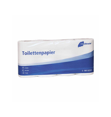 Toilettenpapier  9203, 3-lagig, weiß, 250 Blatt / Rolle,
