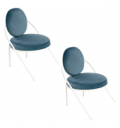 2 PAPERFLOW Sessel SATURNE blau weiß Stoff