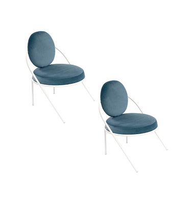 2 PAPERFLOW Sessel SATURNE blau weiß Stoff
