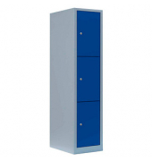 Schließfachschrank enzianblau, lichtgrau 523311, 3 Schließfächer 41,5 x 50,0 x 180,0 cm