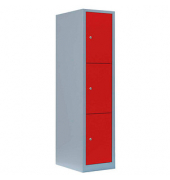 Schließfachschrank feuerrot, lichtgrau 523314, 3 Schließfächer 41,5 x 50,0 x 180,0 cm