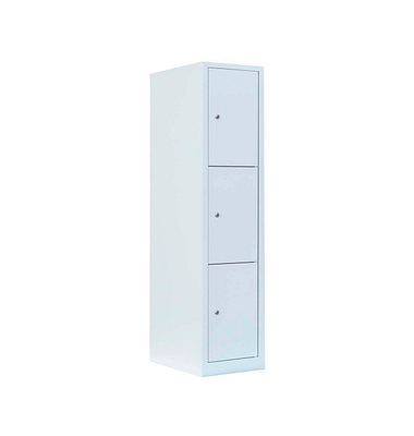 Schließfachschrank signalweiß 523317, 3 Schließfächer 41,5 x 50,0 x 180,0 cm
