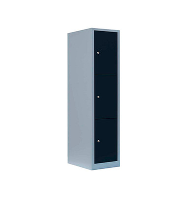 Schließfachschrank anthrazit, lichtgrau 523318, 3 Schließfächer 41,5 x 50,0 x 180,0 cm