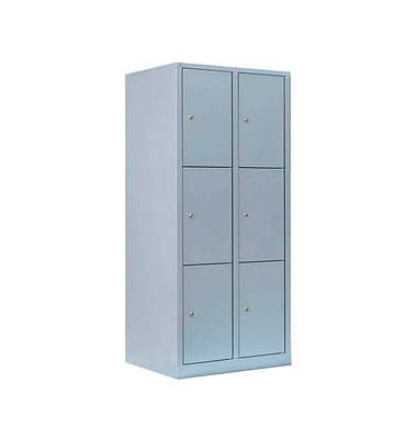 Schließfachschrank lichtgrau 523320, 6 Schließfächer 80,0 x 50,0 x 180,0 cm