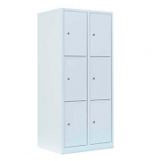 Schließfachschrank signalweiß 523327, 6 Schließfächer 80,0 x 50,0 x 180,0 cm