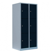 Schließfachschrank anthrazit, lichtgrau 523328, 6 Schließfächer 80,0 x 50,0 x 180,0 cm
