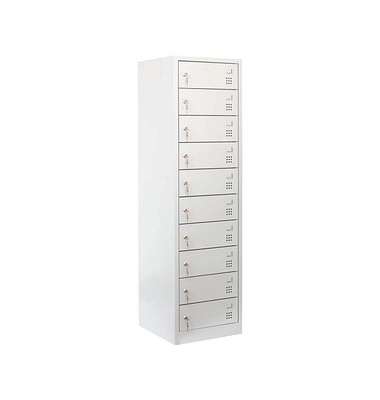 Schließfachschrank lichtgrau 526430, 10 Schließfächer 50,0 x 50,0 x 180,0 cm