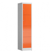 Schließfachschrank ClassiX feuerrot, lichtgrau X-523414, 4 Schließfächer 41,5 x 50,0 x 180,0 cm