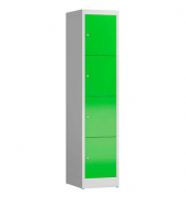 Schließfachschrank ClassiX gelbgrün, lichtgrau X-523415, 4 Schließfächer 41,5 x 50,0 x 180,0 cm