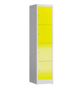 Schließfachschrank ClassiX lichtgrau, zinkgelb X-523416, 4 Schließfächer 41,5 x 50,0 x 180,0 cm