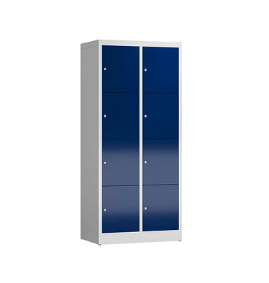 Schließfachschrank ClassiX enzianblau, lichtgrau X-523421, 8 Schließfächer 80,0 x 50,0 x 180,0 cm
