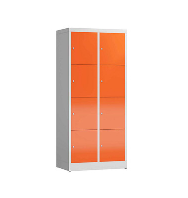 Schließfachschrank ClassiX feuerrot, lichtgrau X-523424, 8 Schließfächer 80,0 x 50,0 x 180,0 cm