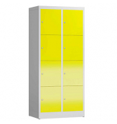 Schließfachschrank ClassiX lichtgrau, zinkgelb X-523426, 8 Schließfächer 80,0 x 50,0 x 180,0 cm