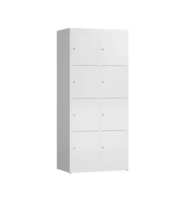 Schließfachschrank ClassiX signalweiß X-523427, 8 Schließfächer 80,0 x 50,0 x 180,0 cm