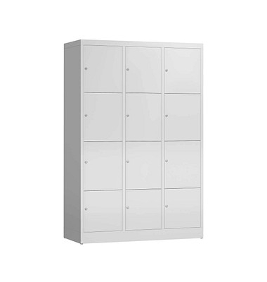 Schließfachschrank ClassiX lichtgrau X-523430, 12 Schließfächer 118,5 x 50,0 x 180,0 cm
