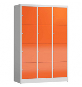 Schließfachschrank ClassiX feuerrot, lichtgrau X-523434, 12 Schließfächer 118,5 x 50,0 x 180,0 cm