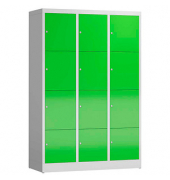 Schließfachschrank ClassiX gelbgrün, lichtgrau X-523435, 12 Schließfächer 118,5 x 50,0 x 180,0 cm