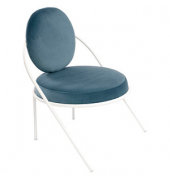 Sessel SATURNE blau weiß Stoff