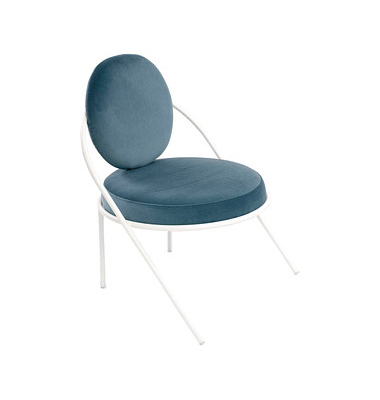 Sessel SATURNE blau weiß Stoff