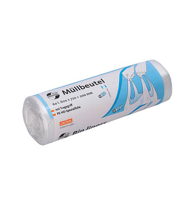 Müllbeutel 49801 UNIVERSAL PLUS, transparent, 60 Liter, mit Griff, extrastark