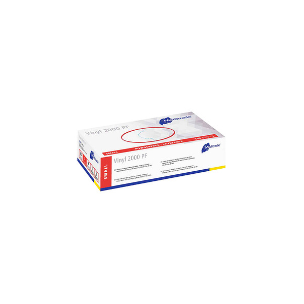 4250016400318 - Meditrade® Vinyl 2000 PF Untersuchungshandschuh Einmalhandschuh Ungepudert unsteril 100% DEHP-frei 1 Packung = 100 Stück Größe S 4250016400318 - Meditrade® Vinyl 2000 PF Untersuchungshandschuh Einmalhandschuh Ungepudert unsteril 100% DEHP-frei 1 Packung = 100 Stück Größe S