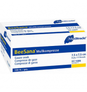 Mull-Kompressen BeeSana 1006 weiß 7,5 x 7,5 cm