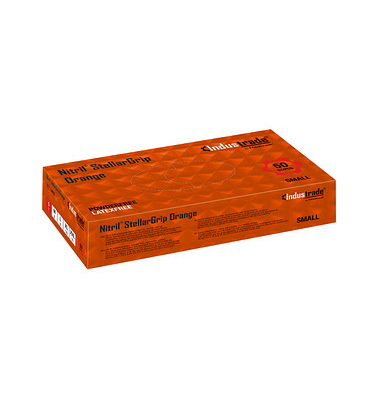 Einweghandschuhe Nitril StellarGrip Orange, Nitril, lebensmittelecht, orange, Größe 7 / S,