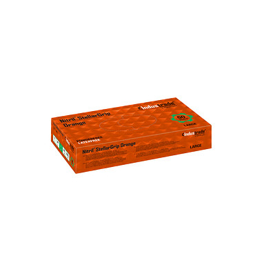 Einweghandschuhe Nitril StellarGrip Orange, Nitril, lebensmittelecht, orange, Größe 9 / L, Einweghandschuhe Nitril StellarGrip Orange, Nitril, lebensmittelecht, orange, Größe 9 / L,