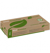 Einweghandschuhe Nitril GreenGen, Nitril, lebensmittelecht, grün, Größe 7 / S,