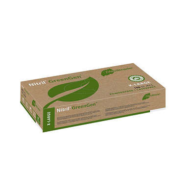 Einweghandschuhe Nitril GreenGen, Nitril, lebensmittelecht, grün, Größe 10 / XL, Einweghandschuhe Nitril GreenGen, Nitril, lebensmittelecht, grün, Größe 10 / XL,