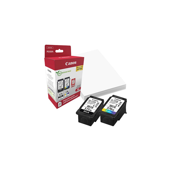 8714574679679 - PG-575XL CL-576XL Photo Paper Value Pack - 2-pack - High Yield - black colour (cyan magenta yellow) - original - ink cartridge   paper kit