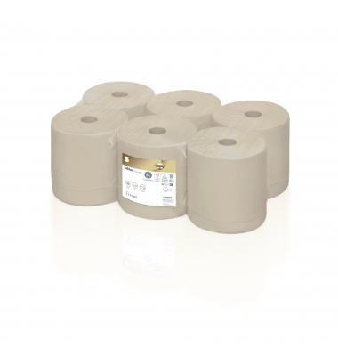 Rollenhandt&uuml;cher Satino PureSoft 314300, Au&szlig;enabrollung, 2-lagig, soft beige, Recyclingpapier