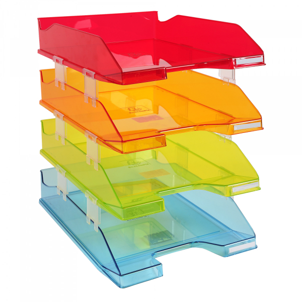 9002493111196 - Briefablage Combo Midi Linicolor 113299SETD A4 transluzent- rot orange grün blau Polystyrol stapelbar 9002493111196 4 Stück