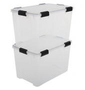 Aufbewahrungsbox Water Proof 6171, außen 39x59x44cm, Polypropylen transparent/schwarz