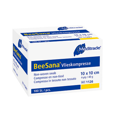 Vlies-Kompressen BeeSana 1126 weiß 10,0 x 10,0 cm Vlies-Kompressen BeeSana 1126 weiß 10,0 x 10,0 cm