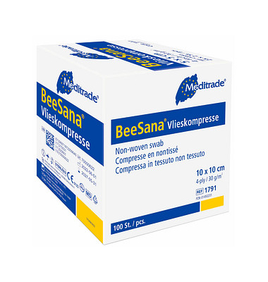 Vlies-Kompressen BeeSana 1791 weiß 10,0 x 10,0 cm