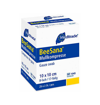 Mull-Kompressen BeeSana 1045 weiß 10,0 x 10,0 cm Mull-Kompressen BeeSana 1045 weiß 10,0 x 10,0 cm