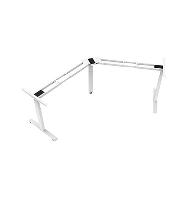 elektrisch höhenverstellbares Schreibtischgestell weiß ohne Tischplatte, T-Fuß-Gestell weiß 130,0 - 160,0 x 53,070,0 cm