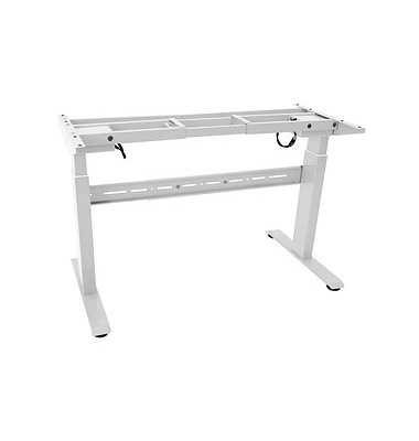 elektrisch höhenverstellbares Schreibtischgestell weiß ohne Tischplatte, T-Fuß-Gestell weiß 130,0 - 160,0 x 57,0 cm