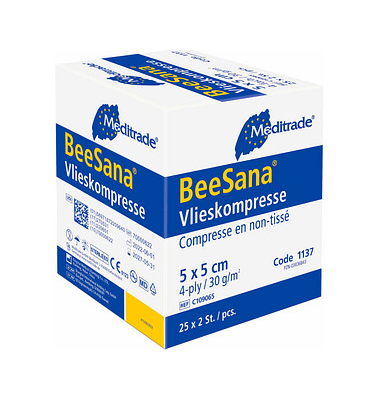 Vlies-Kompressen BeeSana 1137 weiß 5,0 x 5,0 cm